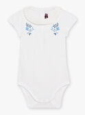 Baby Girl's Ecru Floral Embroidered Ruffled Collar Bodysuit CANORA / 22E1BFK1BOD001