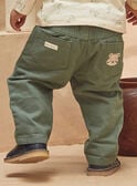 Stone green twill trousers KAGRANT / 24E1BGC1PANG617