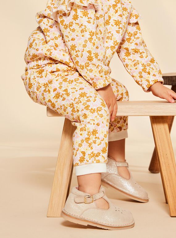 Off white fleece jogging suit with floral print FABRITA / 23E1BF81JGB001