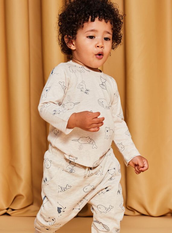 Beige animal print t-shirt DASIMON / 22H1BGY2TML001