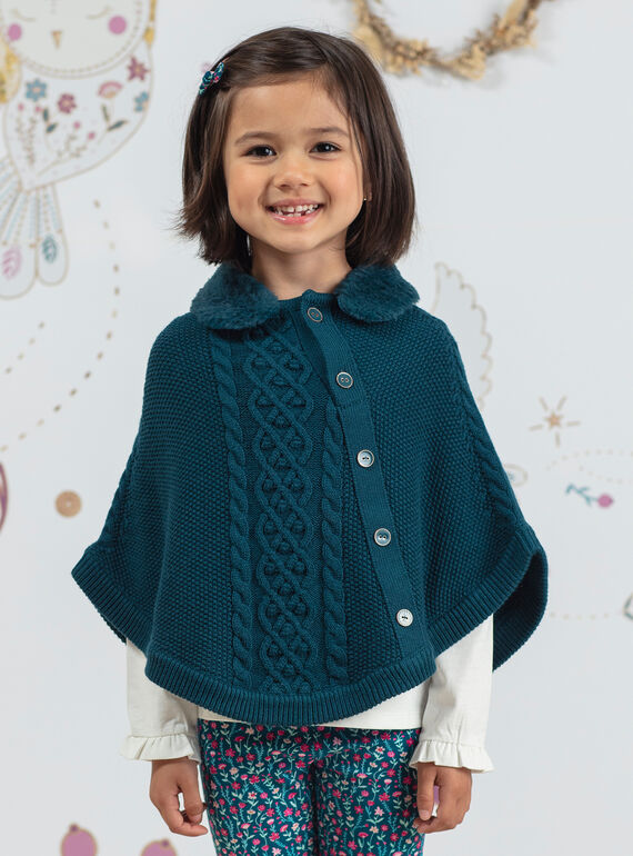 Girl's duck blue poncho BOFIONETTE / 21H2PF91PON714