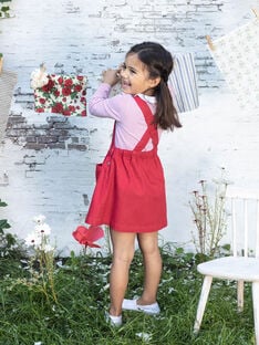 Embroidered red dungarees dress child girl BAROBETTE / 21H2PF11CHSF505