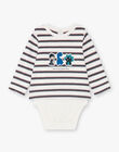 Baby Boy's Ecru and Navy Stripe Bodysuit BAJULIO / 21H1BG91BOD001