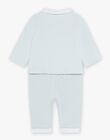 Sky blue top and off white pants set with crocodile and sloth pattern FOSTER / 23E0NG61ENS614