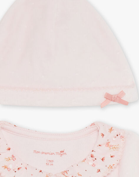 Soft pink velvet pajamas and hat FOA_B / 23E0NF61GRE321