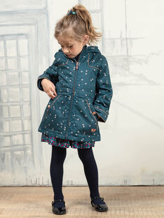 Child girl duck blue lotus print raincoat BLOTETTE / 21H2PFC1IMP714