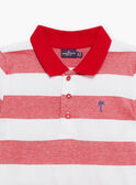 Red polo with stripes print FRUPOLAGE 4 / 23E3PGX4POL001