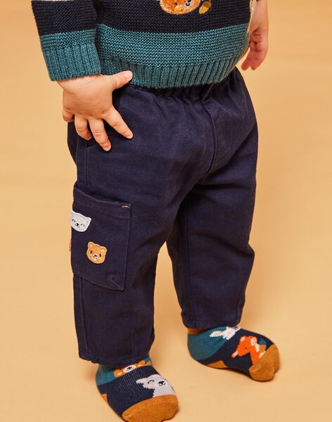 Navy blue twill pants DANILS / 22H1BGU1PAN070