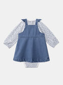 Blue and ecru bodysuit and pinafore dress set LACELIA / 24H1BFJ1ENS001
