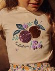 Short sleeve vanilla t-shirt with flower print FLARAGETTE / 23E2PFO2TMC114