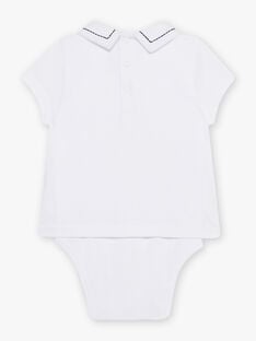 baby boy ecru patterned t-shirt CAGOBI / 22E1BG81BOD001