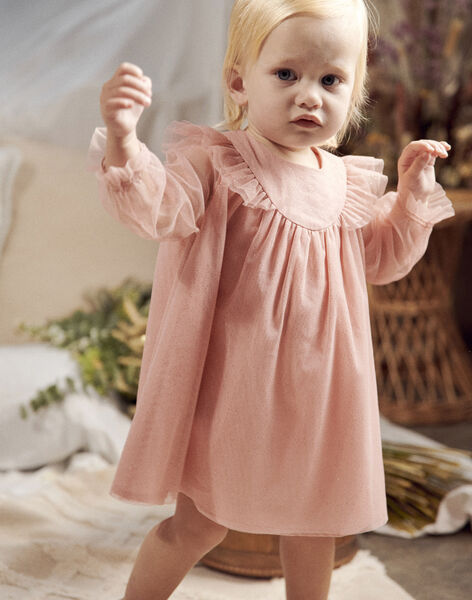 Pink sequined tulle dress and bloomer FYOLIVIA / 23E1BFE3ROBD333