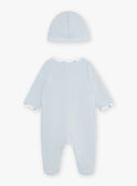 Baby boy baby octopus romper in blue tubic and its cap COLE_B / 22E0NGI1GREC227