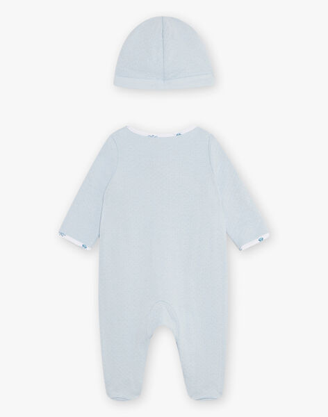 Baby boy baby octopus romper in blue tubic and its cap COLE_B / 22E0NGI1GREC227
