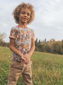 Peach tropical print T-shirt FICHEMAGE / 23E3PGD1TMC413