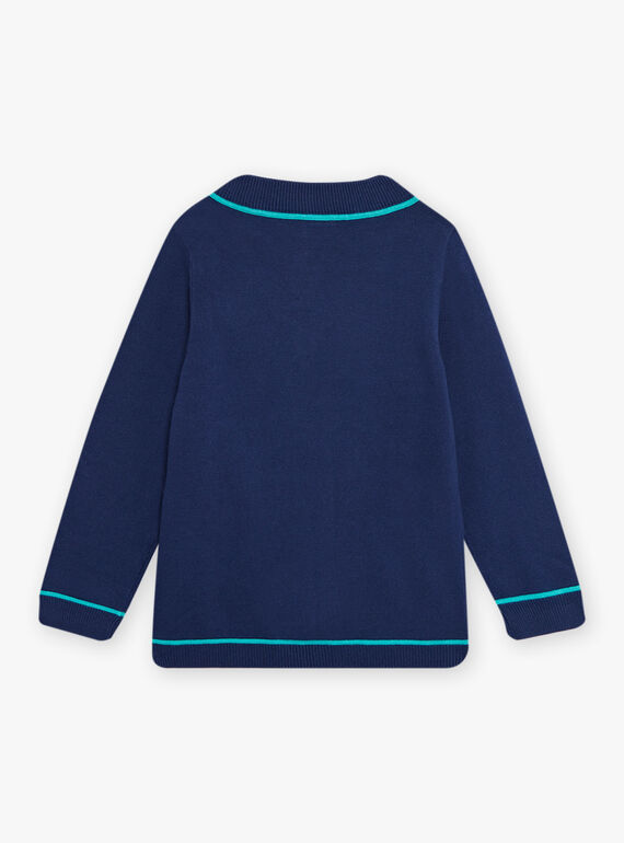Child boy blue shark sweater COMIDAGE / 22E3PGN1PULC231