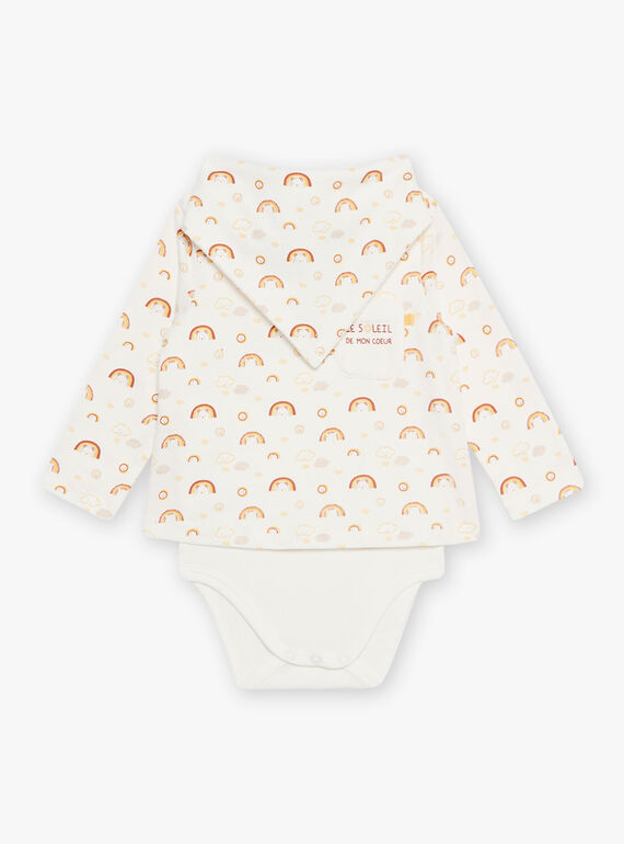 Baby Boy Sky Printed Bodysuit and Scarf CAARLO / 22E1BG71BOD001