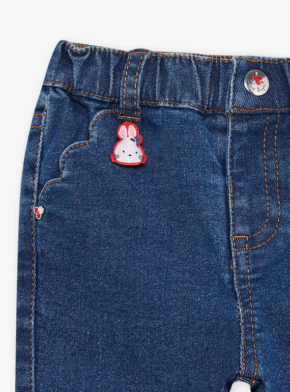 Baby girl embroidered jeans CAFIBY / 22E1BF81JEAP269