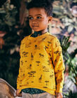 Yellow sweatshirt child boy jungle print CESWEATAGE / 22E3PG91SWEB114