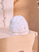2 birth bonnets in dragee pink and ecru KORA / 24E0AF11BNAD310