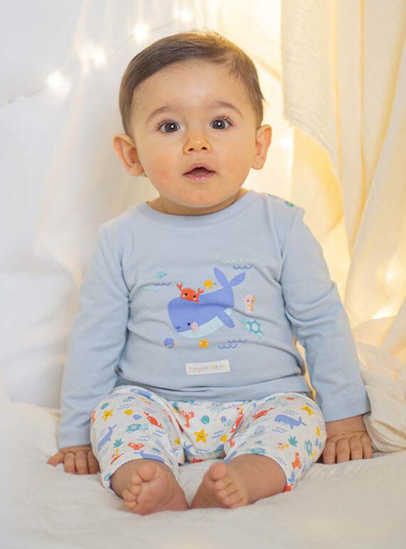 Baby boy whale romper and socks CEIACOB / 22E5BG51GREC232
