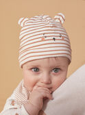 Ecru and hazelnut baby beanie LORANT / 24H0AG11BON001