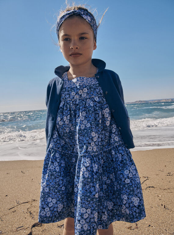 Blue cardigan in jersey knit LECARDETTE / 24H2PFJ1CARC233