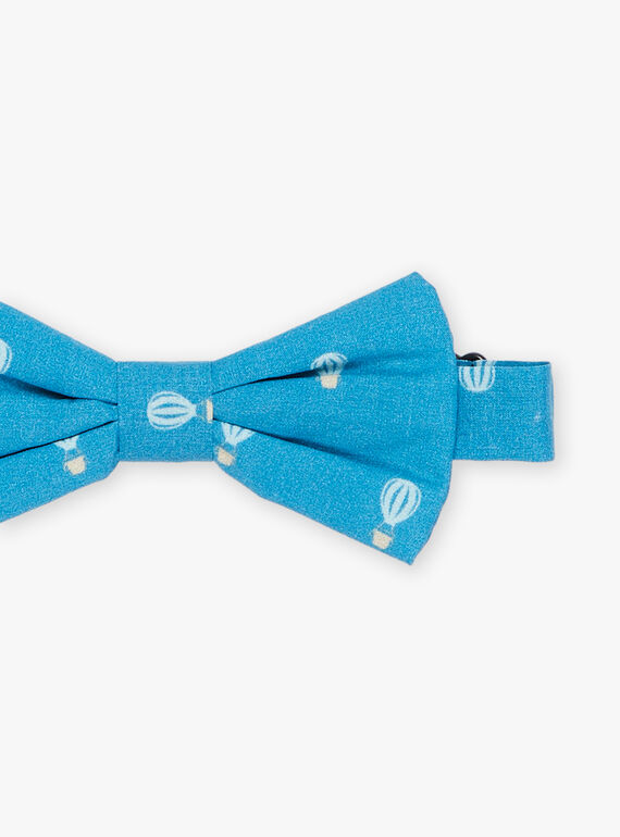 Blue satin bow tie with fancy print FREPAPAGE / 23E4PGI1NOEC218