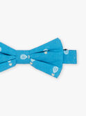 Blue satin bow tie with fancy print FREPAPAGE / 23E4PGI1NOEC218