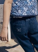 Blue carrot jeans with floral print belt LEJINETTE / 24H2PFJ1JEAK005
