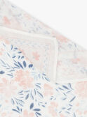 Ecru and pink floral print scarf GIBEAUTE / 23H4BF41ECH001