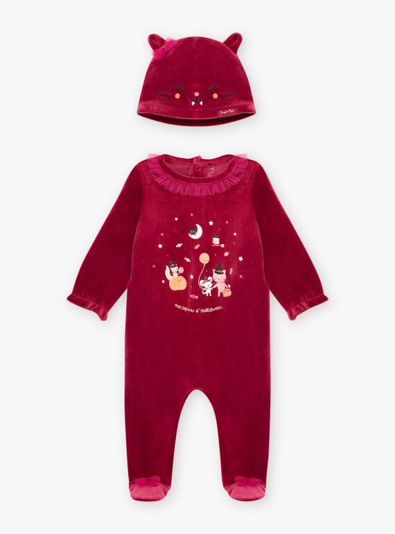 Glow-in-the-dark romper and cat hat for baby girl BECHARLINE / 21H5BFH1GRE709
