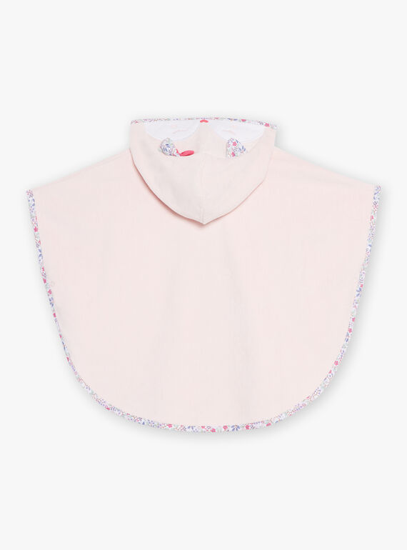 Hooded pink bath cape with floral print. GEIRIS / 23H5BF11CDB307