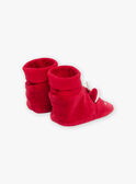 Red velvet slippers with 3D Christmas reindeer animation 