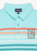 Turquoise striped polo shirt FLUPIQAGE / 23E3PGQ1POL202