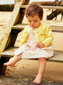 Baby girl pastel yellow bow and polka dot animation cardigan CASABINE / 22E1BFN1CARB115