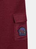 Comfortable burgundy cargo trousers KIBATAGE / 24E3PGC1CFP503