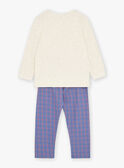 Ecru and blue pyjama set in brushed fleece KUINUAGE / 24E5PG55PYJA011