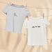 2 T-shirts in organic cotton grey and off white dinosaur theme