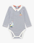 Baby boy's striped bodysuit with sailboat and bird motifs BANASH / 21H1BGL1BODC230
