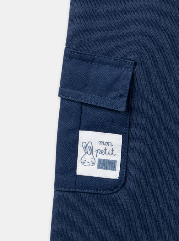 Navy blue comfort pants with cargo pockets LADAMIEN / 24H1BGJ1PANC230