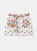 Ecru skirt with floral print KAJUPETTE / 24E2PF31JUP001