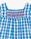 Child girl medium blue checkered dress CIBLETTE / 22E2PF83ROB208