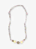 Child girl's floral print and colored beads necklace COLIETTE / 22E4PFQ2CLIB112