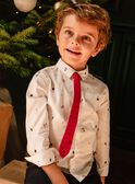 Christmas print long sleeve shirt and tie set