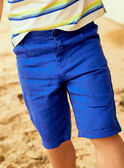 Child boy midnight blue linen shorts COVAGE / 22E3PGN3BERC231