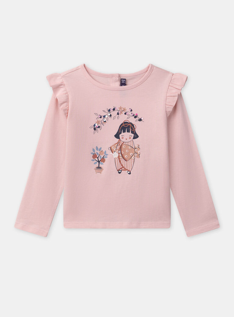 Pale rose TEE SHIRT LS NOROZETTE / 25H2PFP2TML301