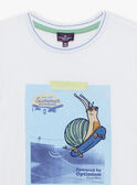 White T-shirt with snail pattern on a skateboard FUCARAGE / 23E3PGN3TMC000