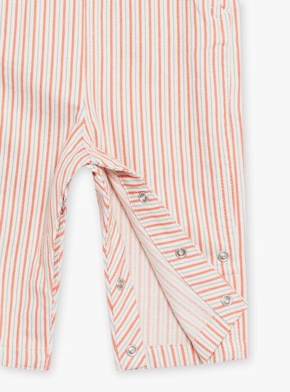 Vanilla long dungarees with stripe print GABILLY / 23H1BG71SAL114