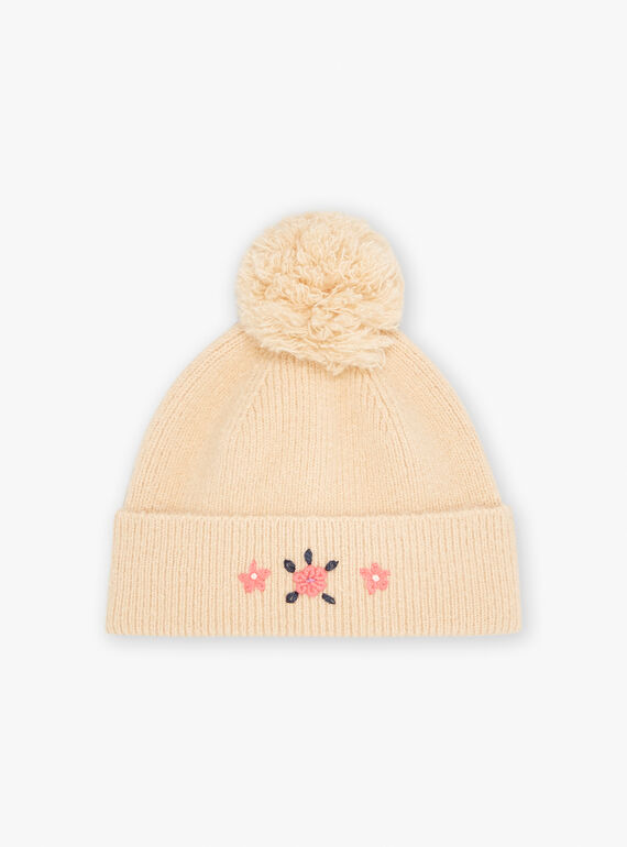 Beige pompom hat KRABONETTE / 24E4PF81BON080